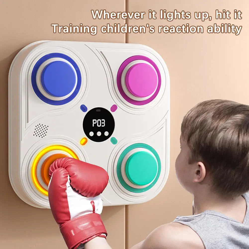 Bluetooth Compatible Children\'s Sports Music Boxing Machine Smart Music Boxing Machine Wall Mounted Children\'s Boxing Game