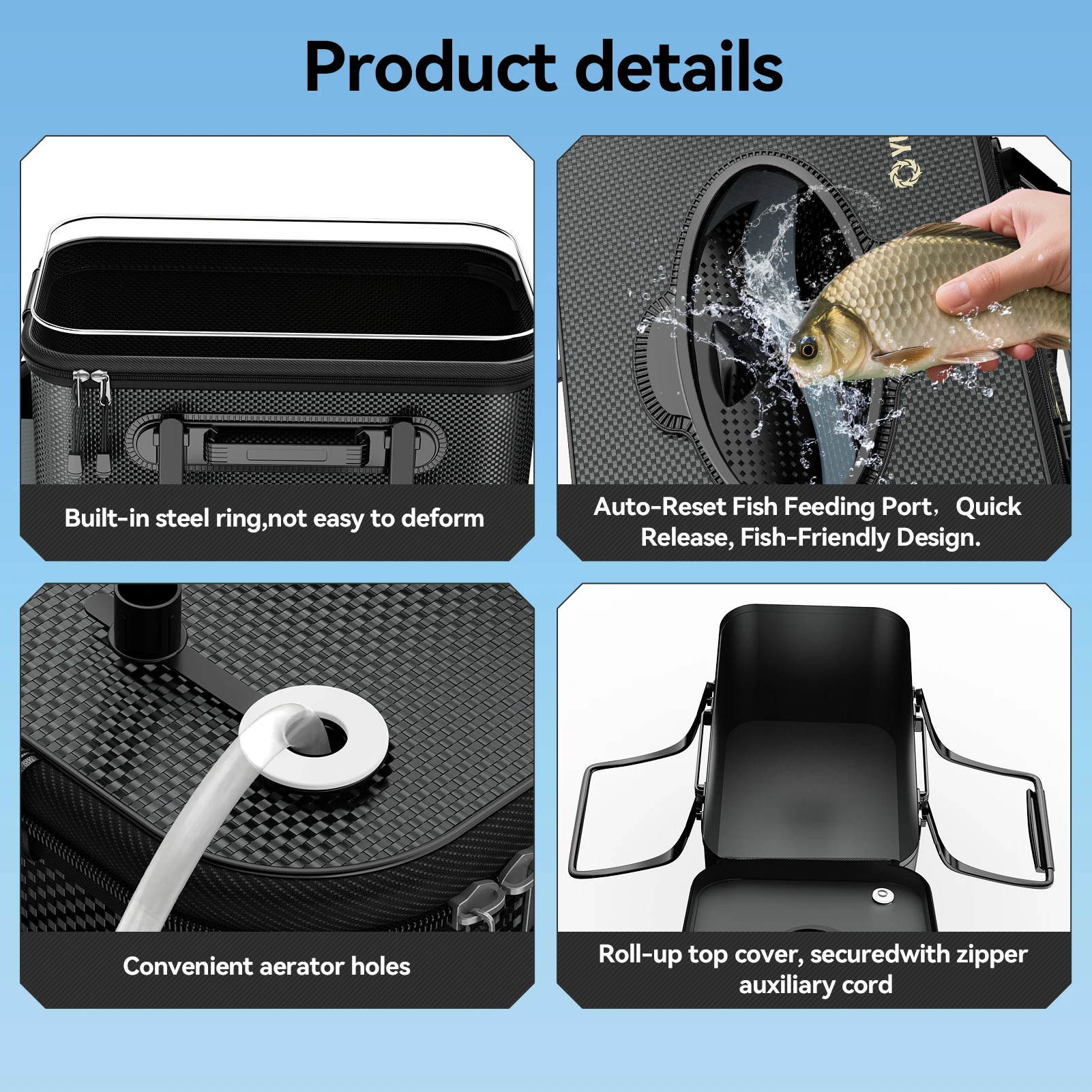 دلاء صيد السمك، دلاء الطعم، أدوات الصيد، شفافة، مادة EVA، قابلة للطي، حاويات للأسماك والماء، سعة كبيرة