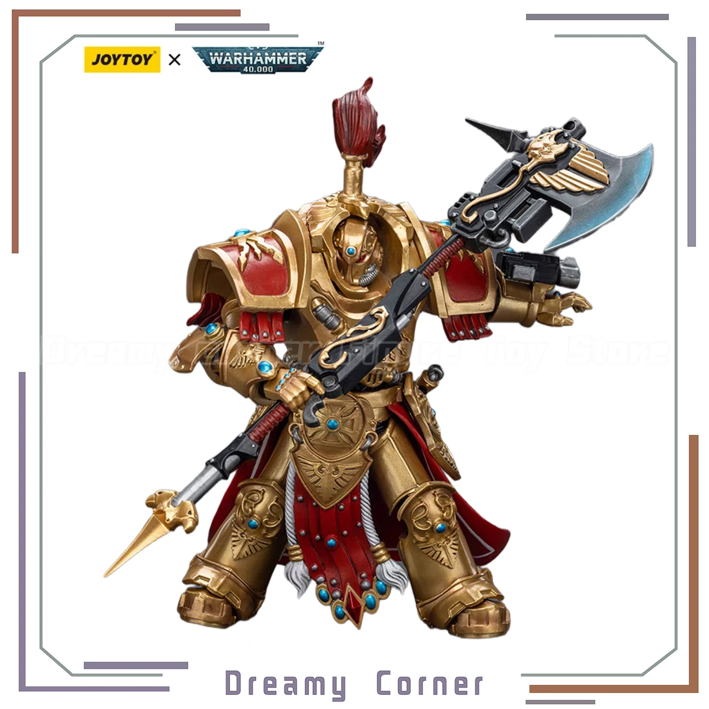 

【In Stock】JOYTOY Warhammer 40K Adeptus Custodes Allarus Custodian with Castellan Axe 1/18 Action Figures Toys Model Collection