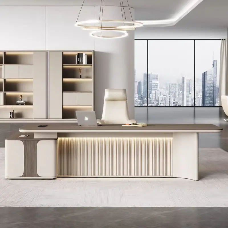

Office Desk And Chair Combination Boss Table Modern Simple Office Manager Table Large Desk President Table Office Furniture