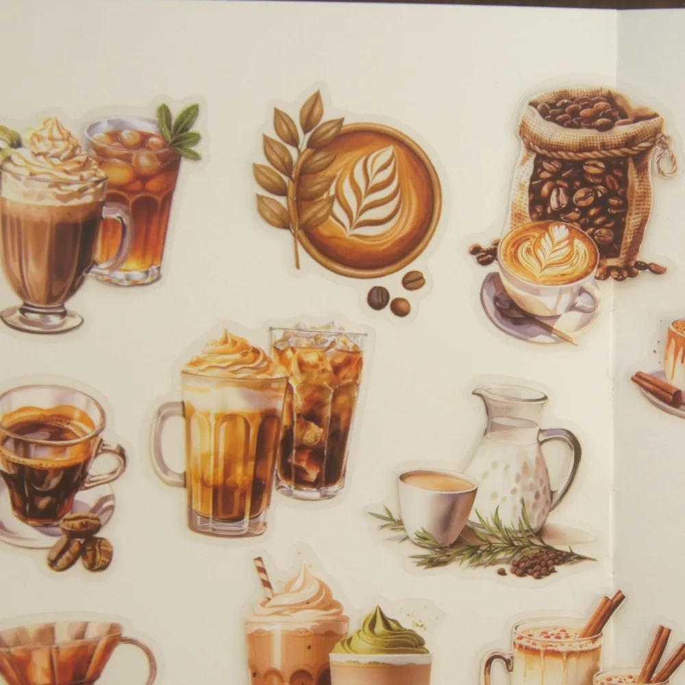 

28pcs Enjoy Coffee and Sweet Style PVC Sticker Scrapbooking DIY Gift Label Decoration Tag