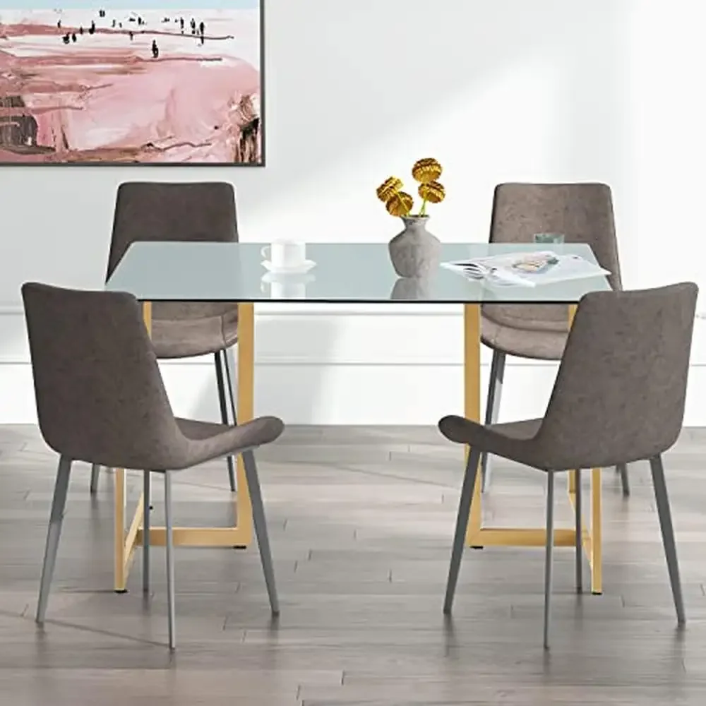 Modern Rectangular Glass Dining Table 47.2