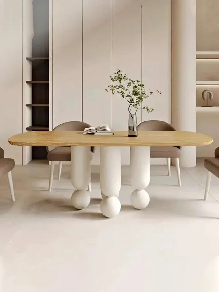 

Nordic Style Dining Table Home Modern Minimalist Desk French Cream Style Dining Table