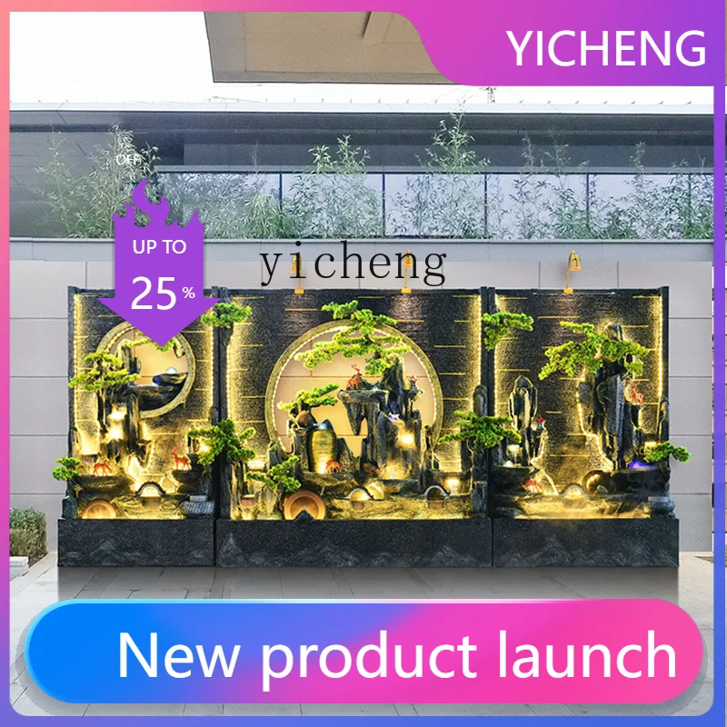 

LYY water curtain wall rockery flowing water landscape outdoor villa hotel entrance decorative garden water ornament