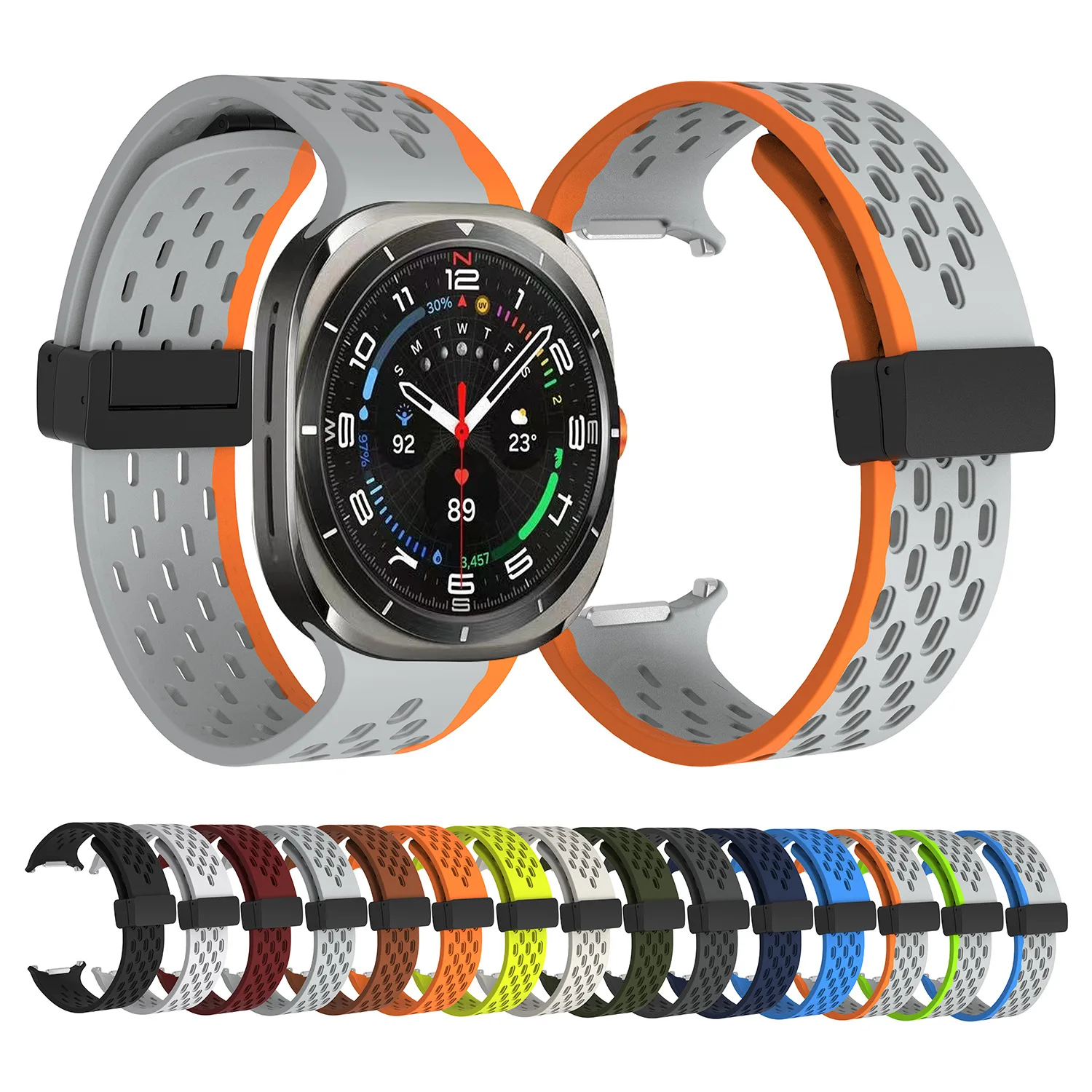 Ремешок магнитный складной для Samsung Galaxy Watch Ultra 47 мм, мягкий силиконовый браслет для Galaxy Watch 7 Ultra, браслет для наручных часов