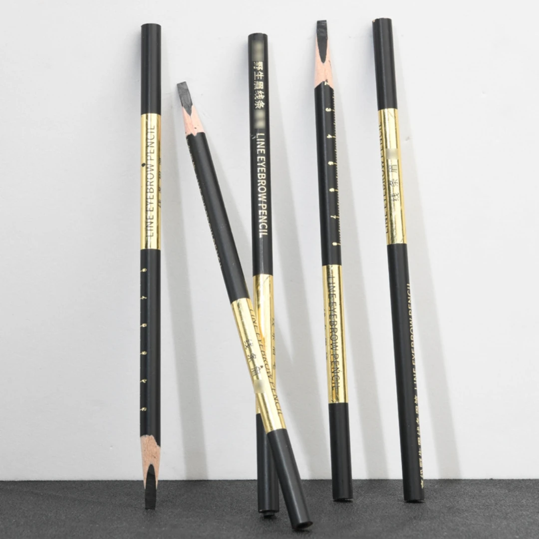 1PCS Black Line Eyebrow Design Pen Embroidery Hard Core Makeup Artist Drawing Eyebrow Waterproof Eyebrow Scale Positioning Pen