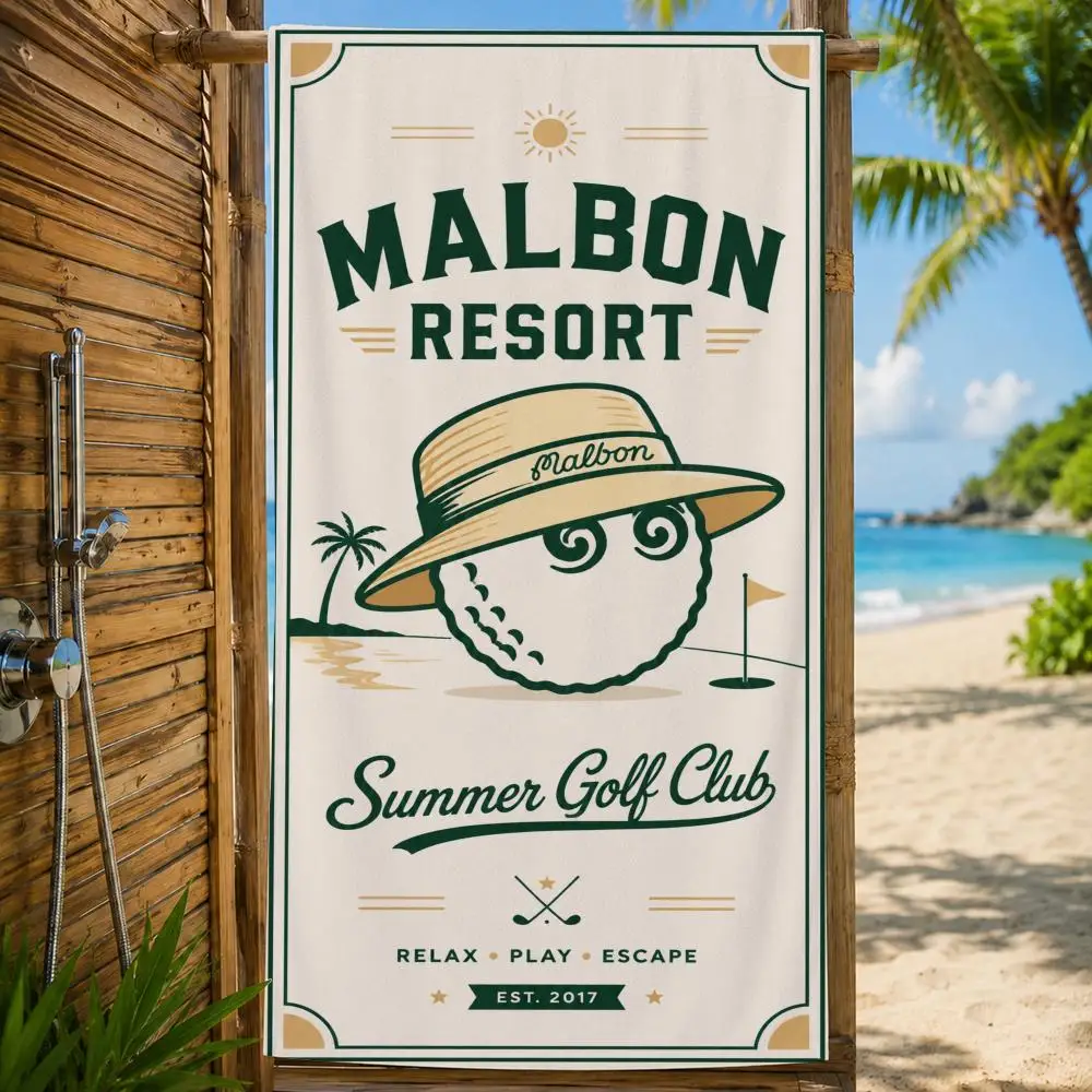 Marke Malbon Golfhandtuch, großes bedrucktes, schnell trocknendes Mikrofaser-Strandtuch, Gesichtstuch, weich, leicht, für Fitness, Camping, Spa – Detail 12