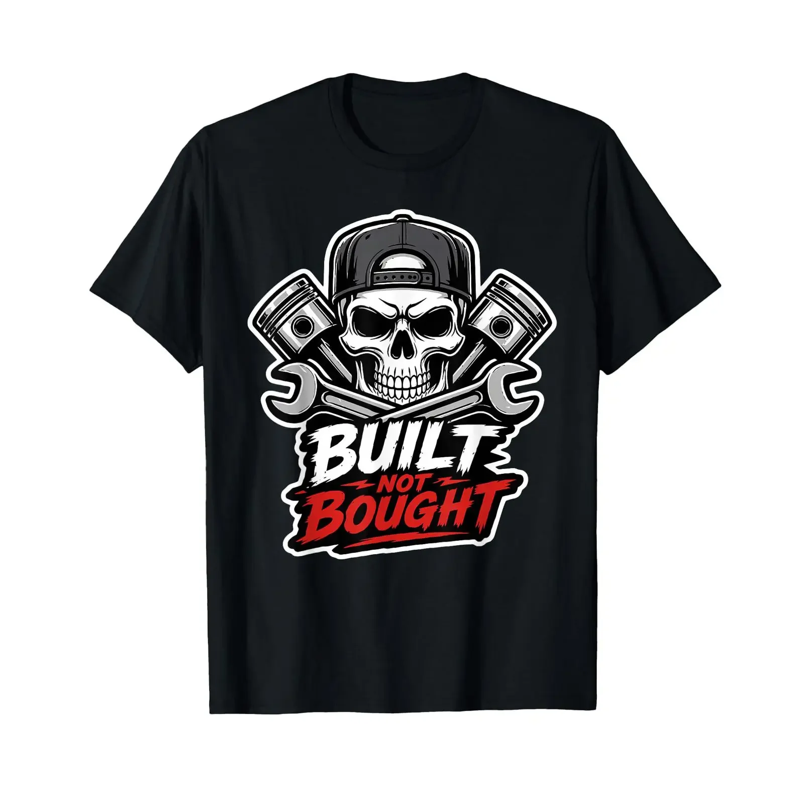 Mechanic Skull – kein gekauftes T-Shirt, Vintage-Look, gewaschen, bequem, mit grafischem Motiv, vielseitig, stilvoll, modisch, unisex, lässig, leicht.