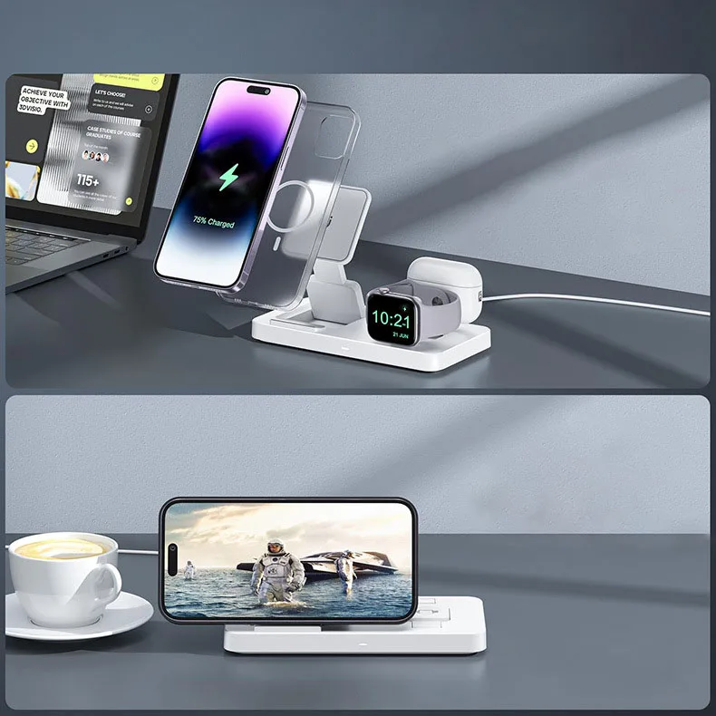 New 3 in 1 Charger Stand up Wireless Charger Station Wireless Charger