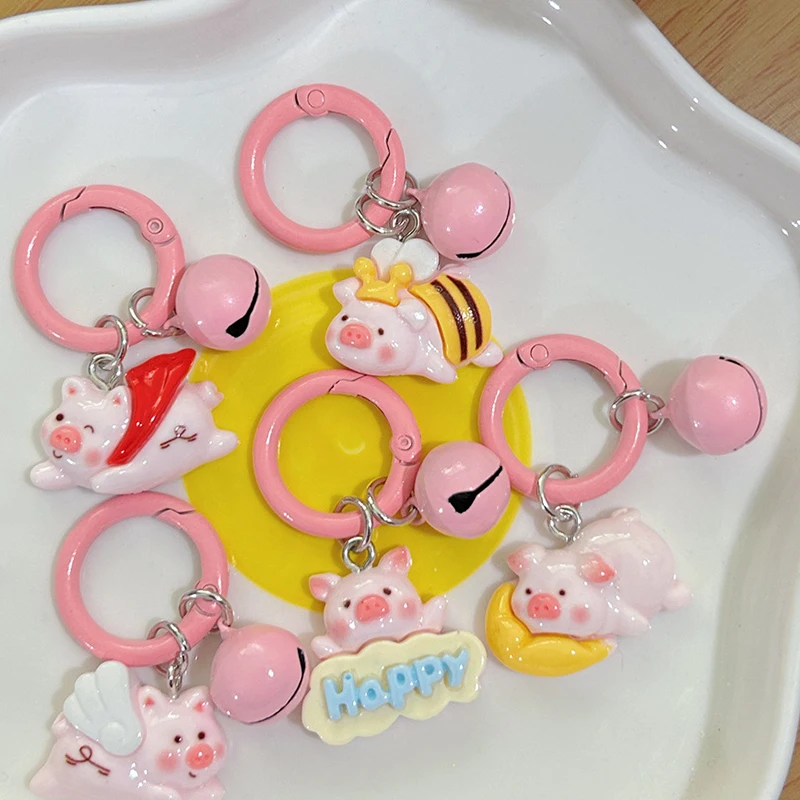Kawaii Funny Anime Keychain Cute Cartoon Flying Pig Keyring Fashion Lovely School Bag Pendant Decorations Birthday Gifts image 4