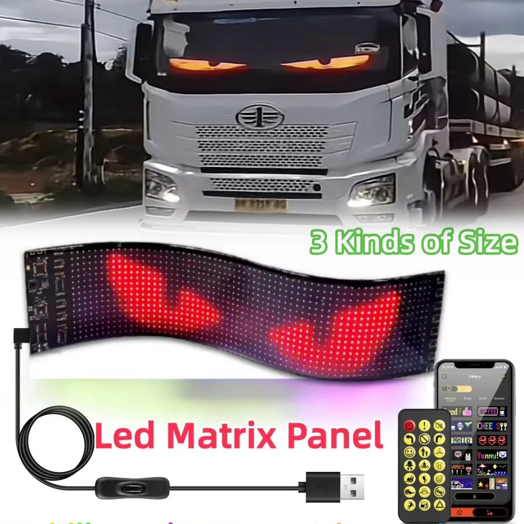 

Dynamic Devil's Eye Truck Lighting Matrix Pixel Panel Night Light Devil's Eye Bright App Control Logo Light for Car Store Hotel