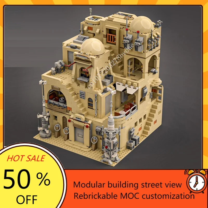 

2485PCS MOC Star Movie Desert Architecture Mos Eisley Cantina Building Blocks Assembly Model Street View Kids Bricks Toys Gifts