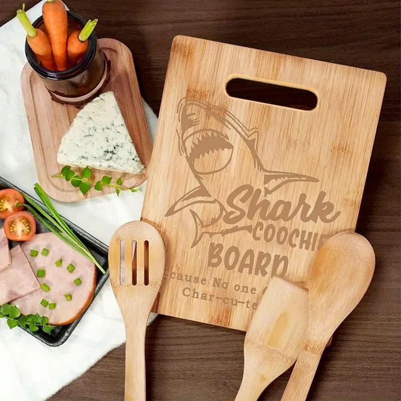 Shark Charcuterie Board Double-Sided Wood Charcuterie Boards Cheese Board Funny Cooking Board Bread Boards Chopping Board For