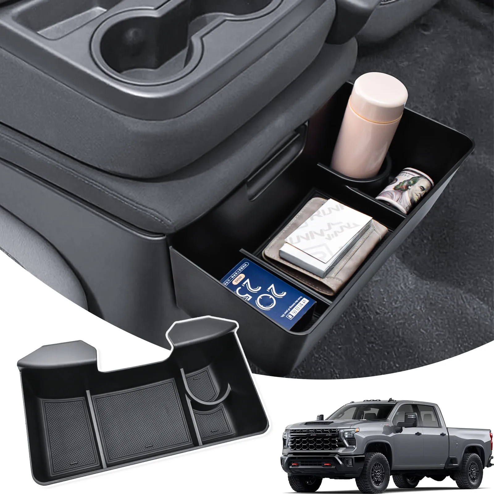 

Armrest Hanging Storage Box Tray for 2019-2025 Chevy Silverado/GMC Sierra 1500 Center Console Organizer Hanging Storage Car Box