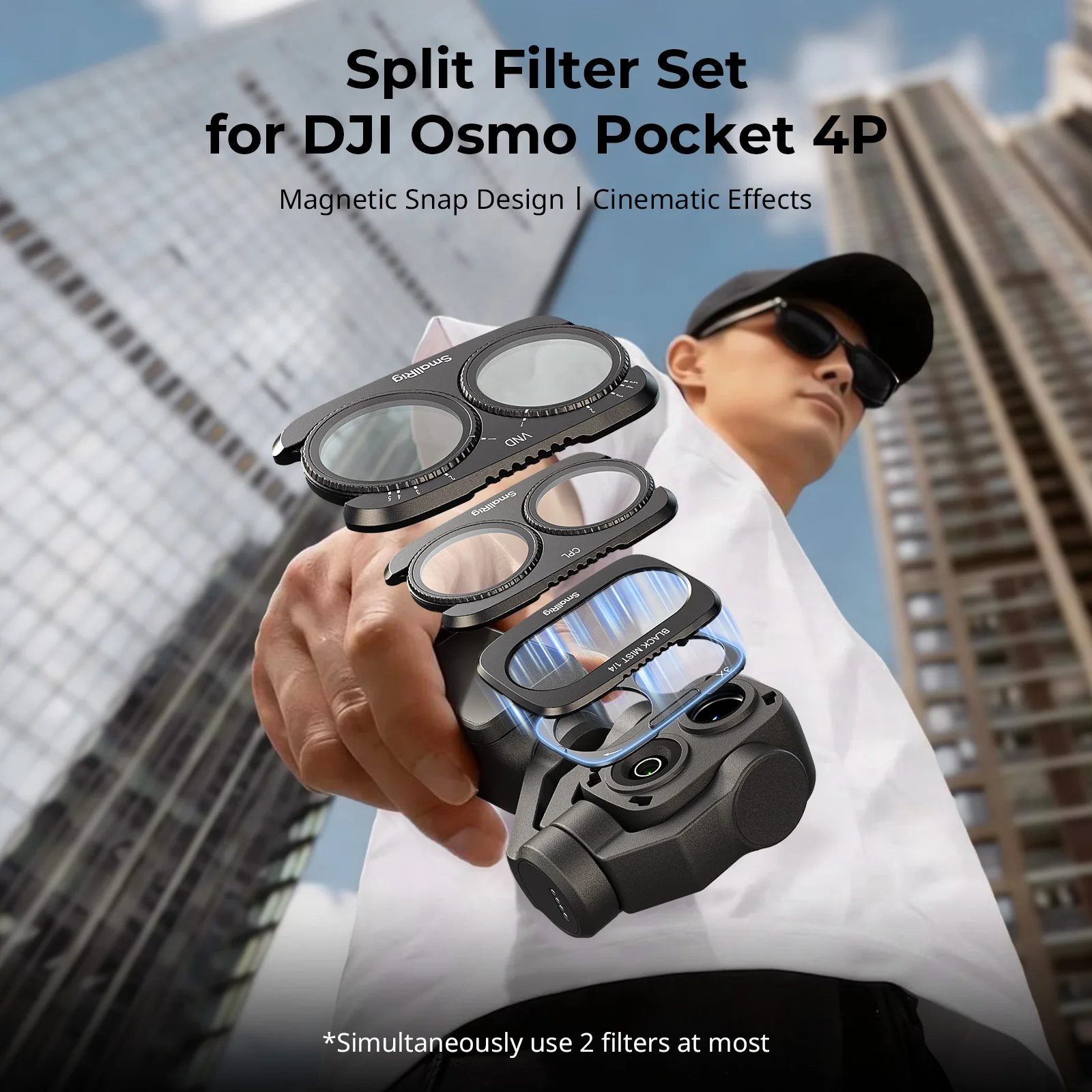 smallrig-6477-split-filter-for-dji-osmo-pocket-4p-with-cpl-1-4-black-diffusion-vnd1-5-filter-base-glass-multi-layer-coatings