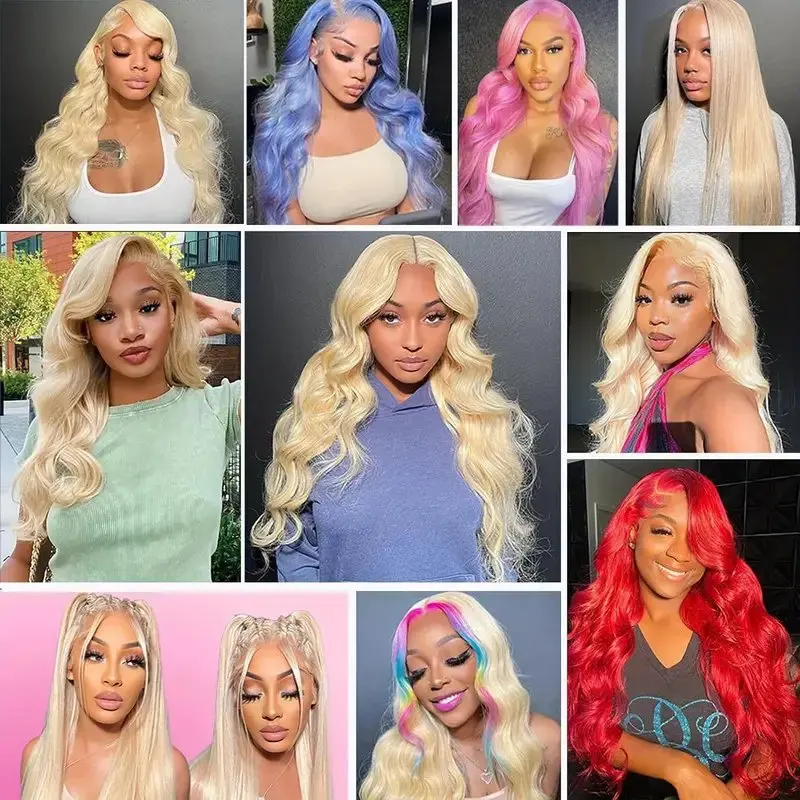 26 Inches 613 Blonde 150 Density 13X6 HD Lace Wigs  Human Hair 13X4 Frontal Colored Blonde Body Waves Glue-Free Wig