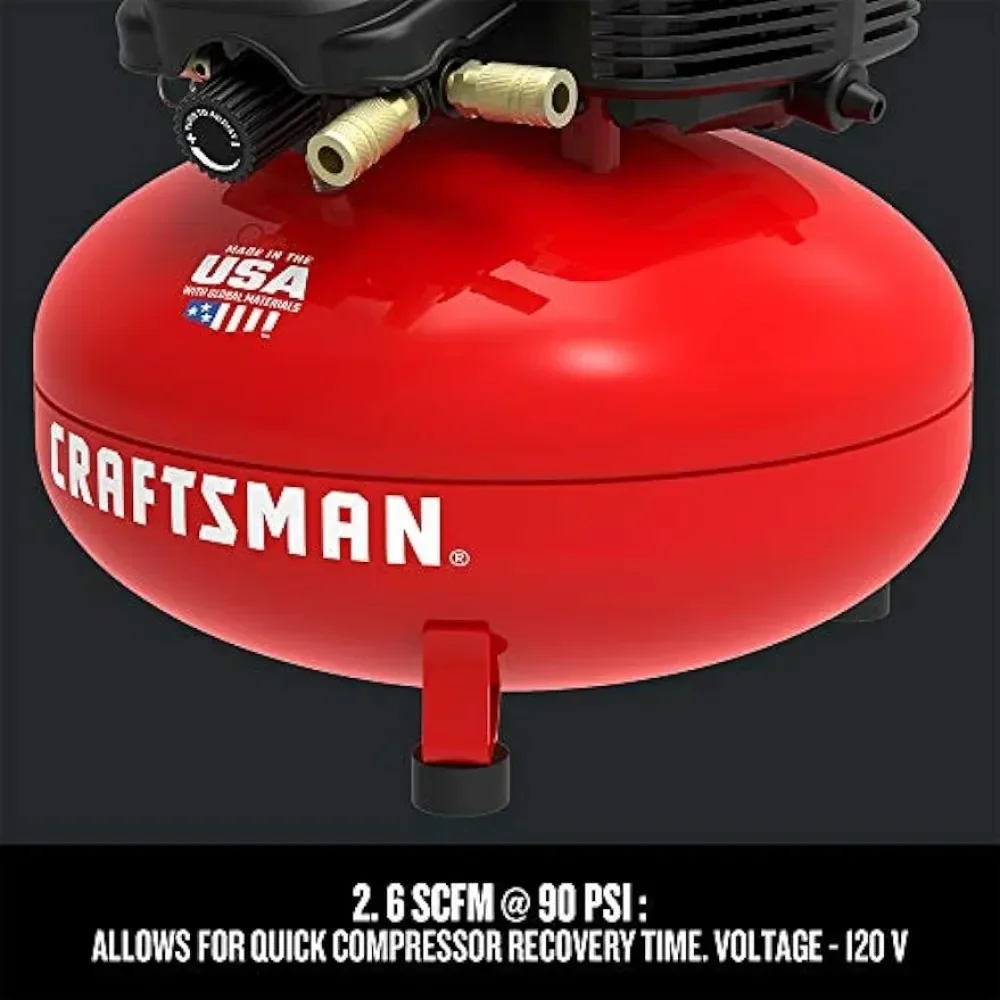 

A Air Compressor, 6 Gallon, Pancake, Oil-Free with 13 Piece Accessory Kit (CMEC6150K)