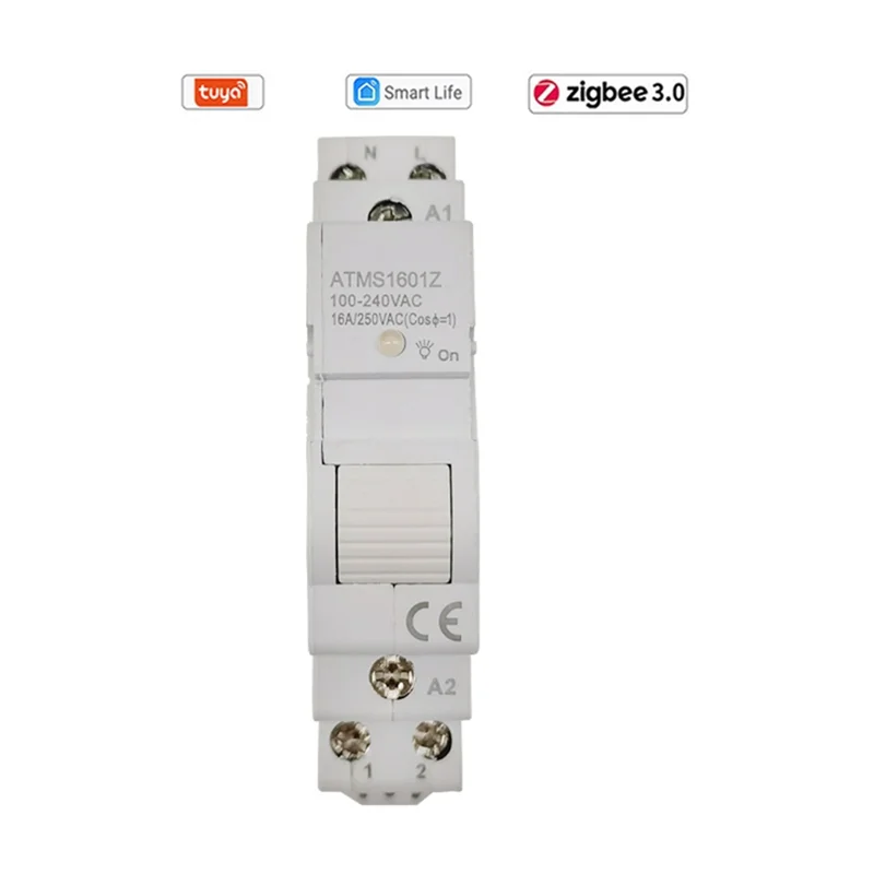 Tuya Smart Life ZigBee Circuit Breaker Din Rail 1P Single Pole Dry Contact Timer Relay App Remote Control Smart Timer Z