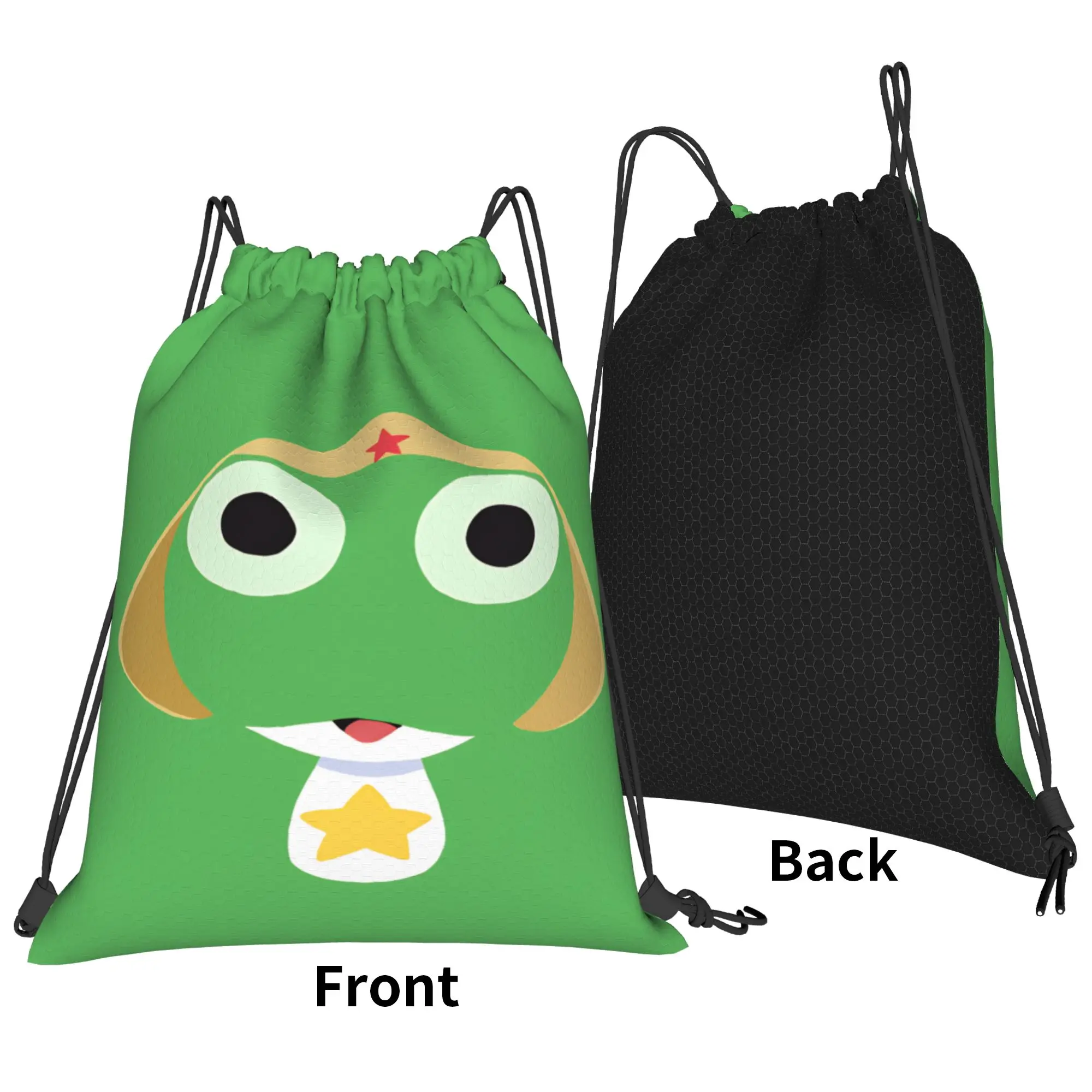 Keroros Gunsous Frog Drawstring Bag  Sports Travel Men BackpacksLightweight YSK Fashion Sackpack String Bags
