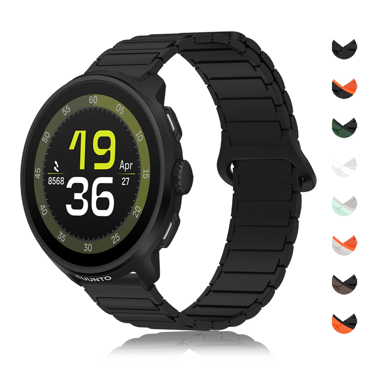 SUUNTO RUN/RACE/OCEAN/VERTICAL/5 9 PEAK PRO 루프 스트랩용 실리콘 20/22mm 마그네틱 밴드 TicWatch Pro 3 울트라 GPS 팔찌용