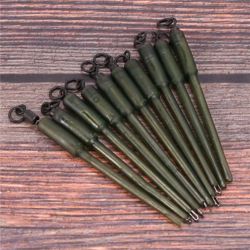 

ABUN-50Pcs Carp Fishing Connector Swivels PVA Tube Bags Stems Solid Bag Stems Lead Insert End Terminal Tackle Mash