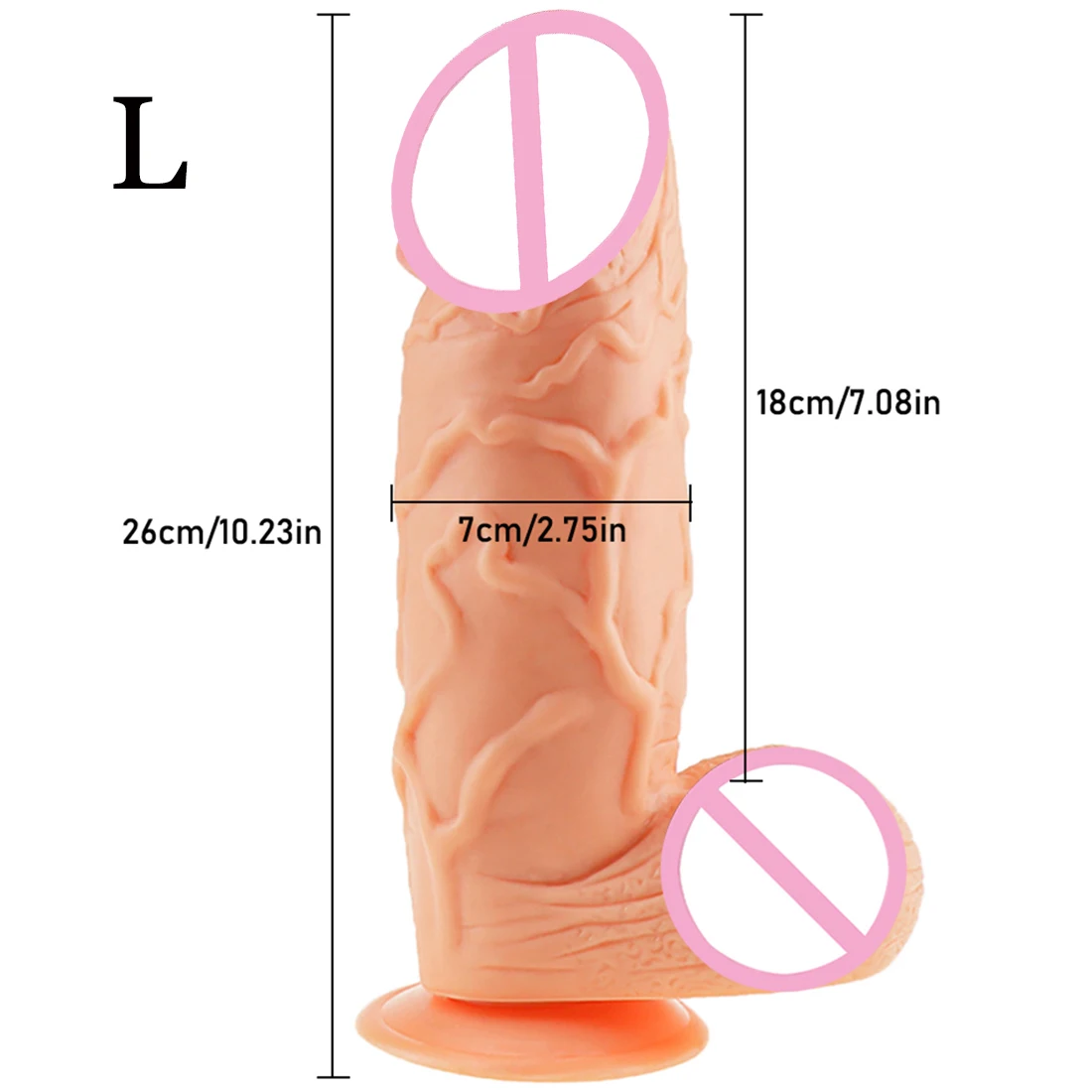 26*7CM Oversized Realistic Dildos Anal Plug Soft Penis with Suction Cup Thick Phallus Erotic Dick Masturbator Sex Toys for Women