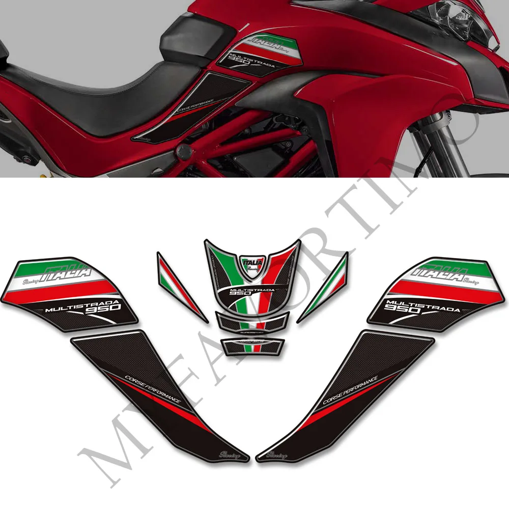 

Motorcycle Stickers For Ducati MULTISTRADA 950 S 950S Decals Gas Fuel Oil Kit Knee Fish Bone Tank Pad Protector