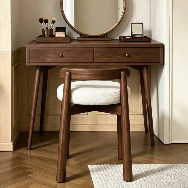 

DSA solid wood rotating makeup chair girls bedroom household makeup stool cloakroom dresser stool round stool