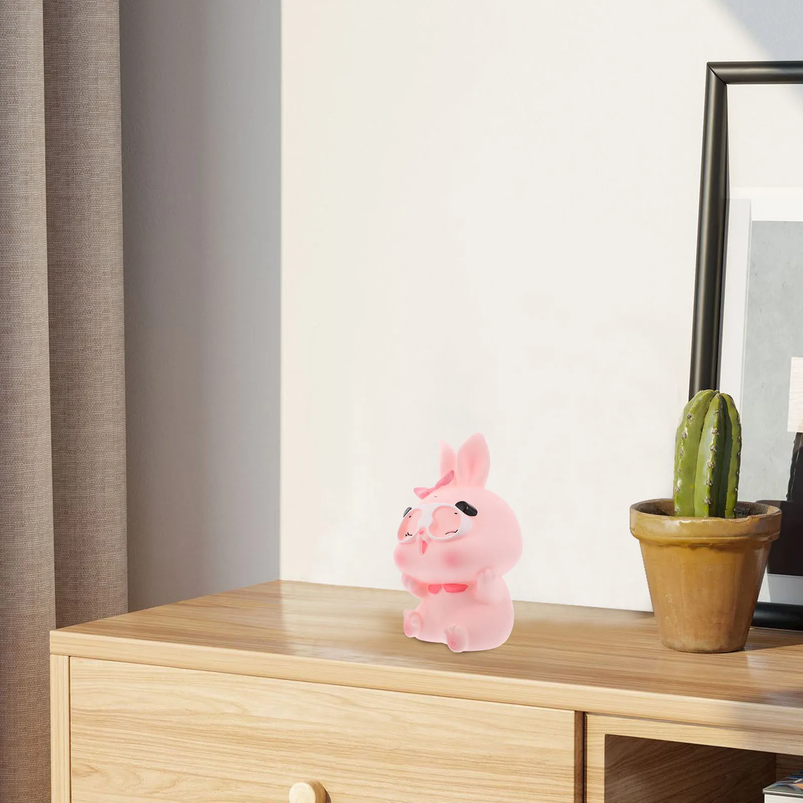 

Bank Plastic Shatterproof Kids Coin Bank Cash Box Rabbit Table Ornament Nursery Decor Savings Box for Home