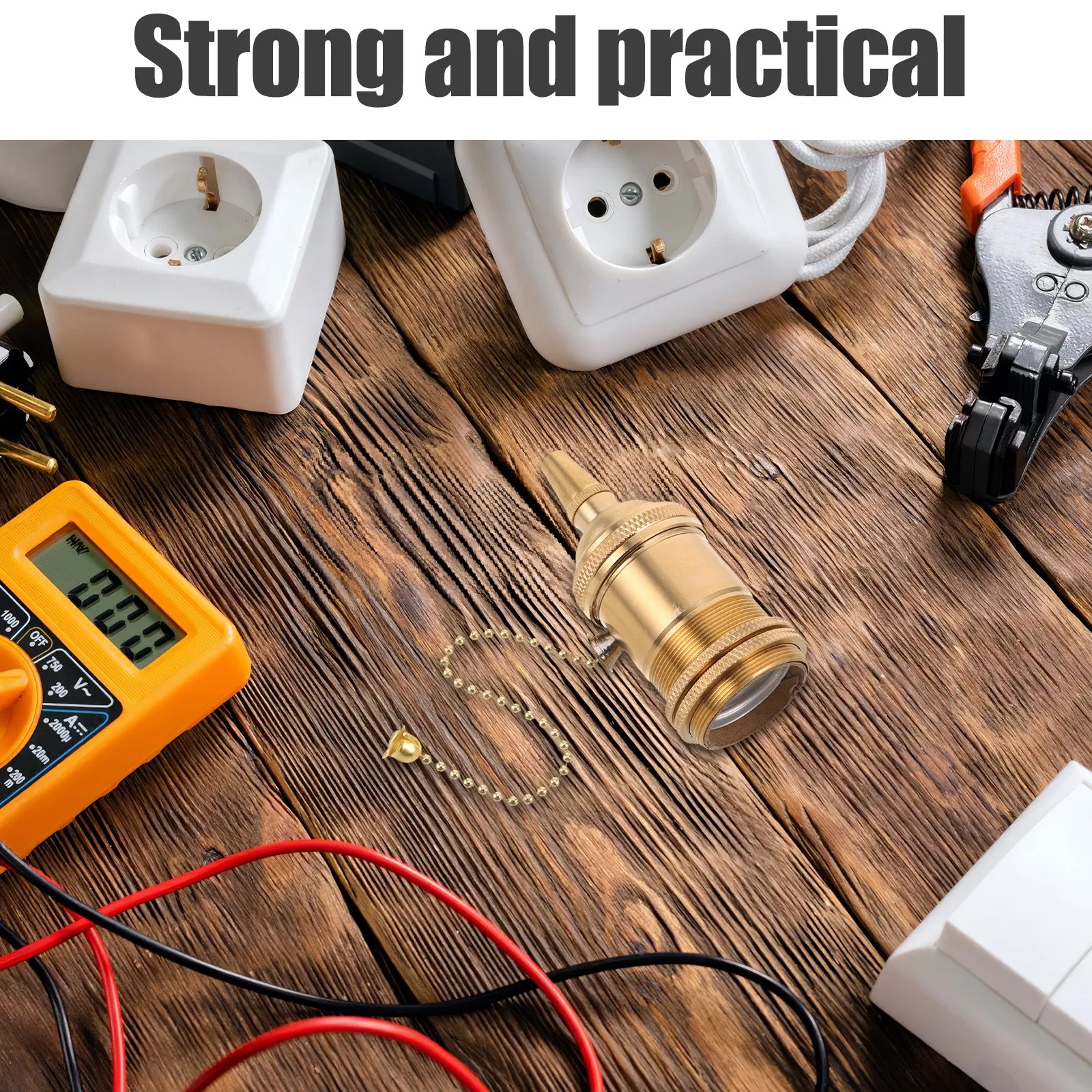 Retro Brass Pull Chain Lamp Socket Pure Copper E26 E27 Standard Screw Base Light Socket with Pull Chain for Kitchen Dining Study