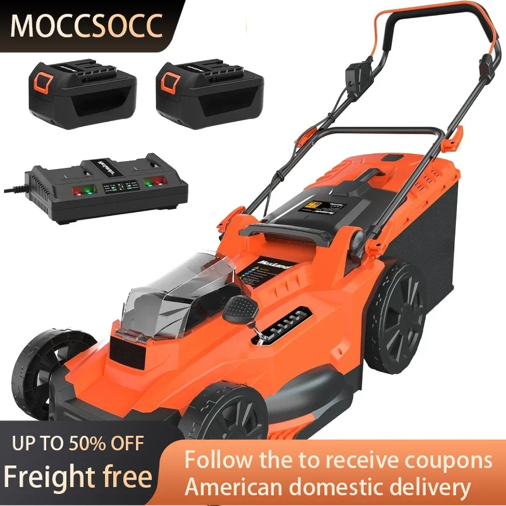 

40V 2-in-1 Battery Powered Lawn Mower With Brushless Motor 17Inch Electric Lawn Mower Cordless 6-Position Height Adjustment