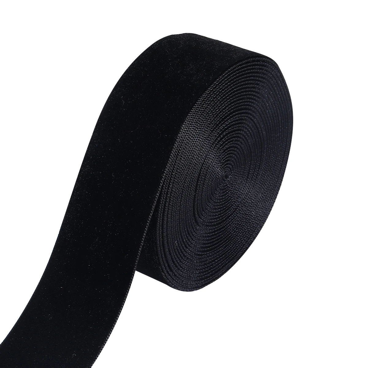 5-10 Yards/Rolle Samtbänder Schwarz Weinrot Farbe Single Face Beflockung Gurtband für DIY Weihnachten Handwerk Verpackung Dekoration – Detail 10