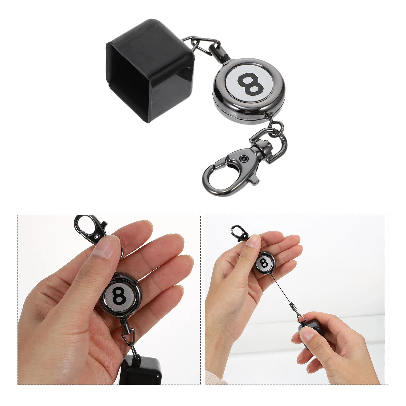 Czarny brelok na kredę do bilarda, przenośny ochraniacz na końcówkę kredy do snookera, osłonka na kredę, akcesoria bilardowe.