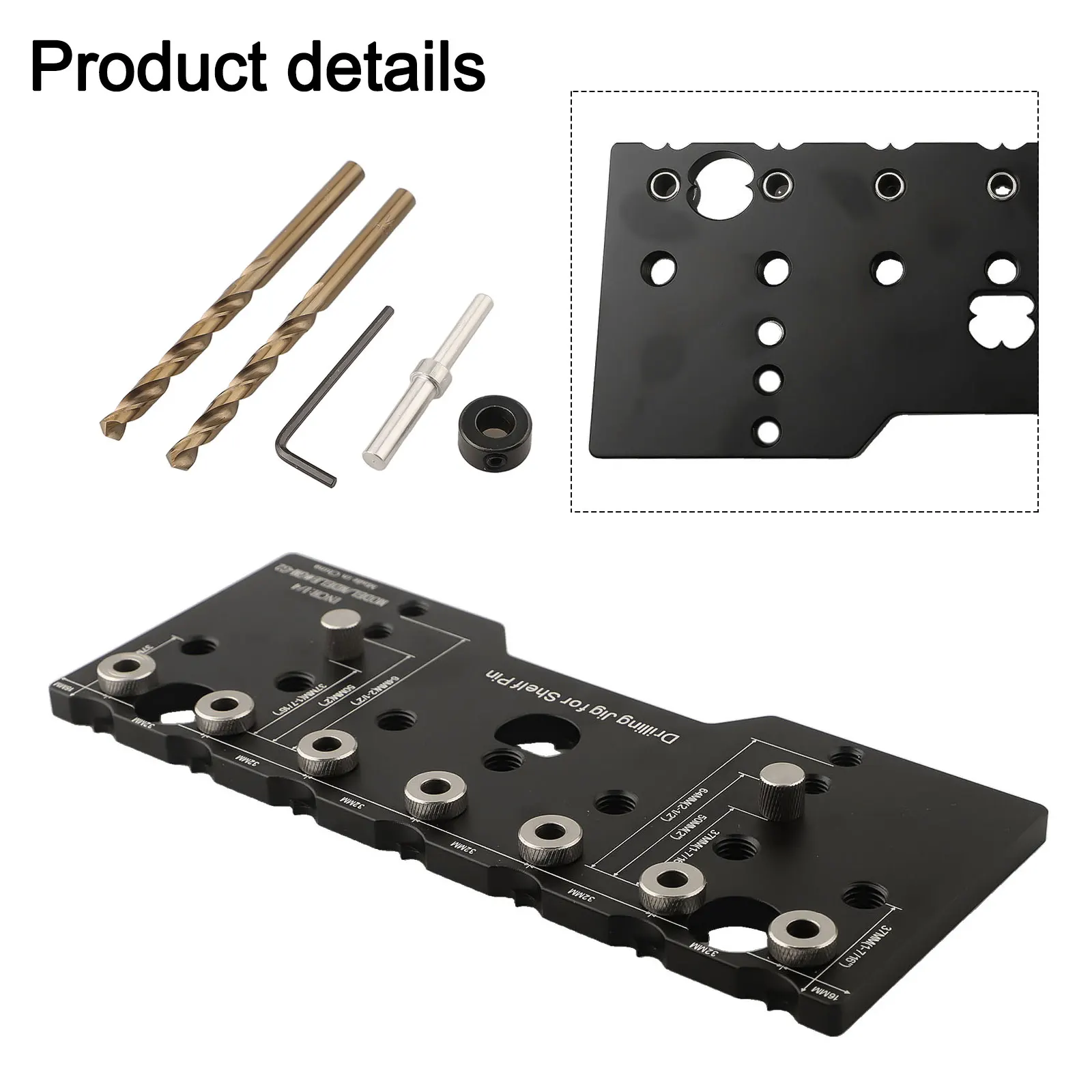 1/4inch Shelf Pin Jig Shelf Pin Drilling Guide Precise Cabinet Mounting Template Jig Aluminum Straight Hole Drilling Guide Tools