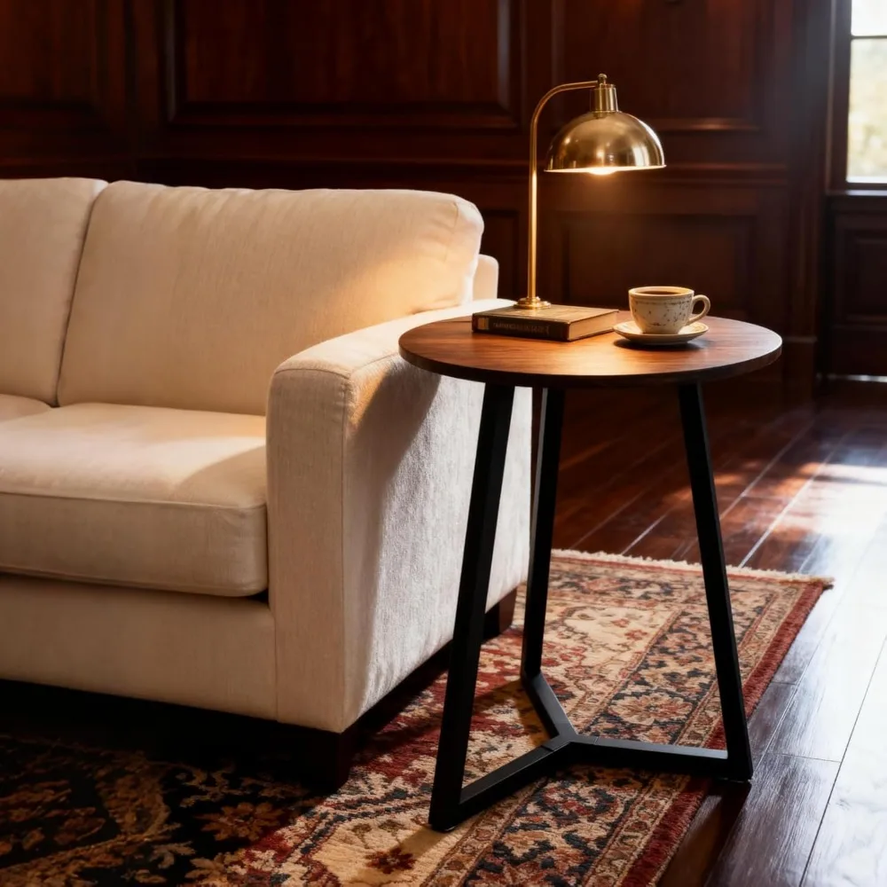 Patas de mesa redondas de metal de hierro negro de 28 pulgadas para mesas de centro, patas de muebles de comedor con base resistente