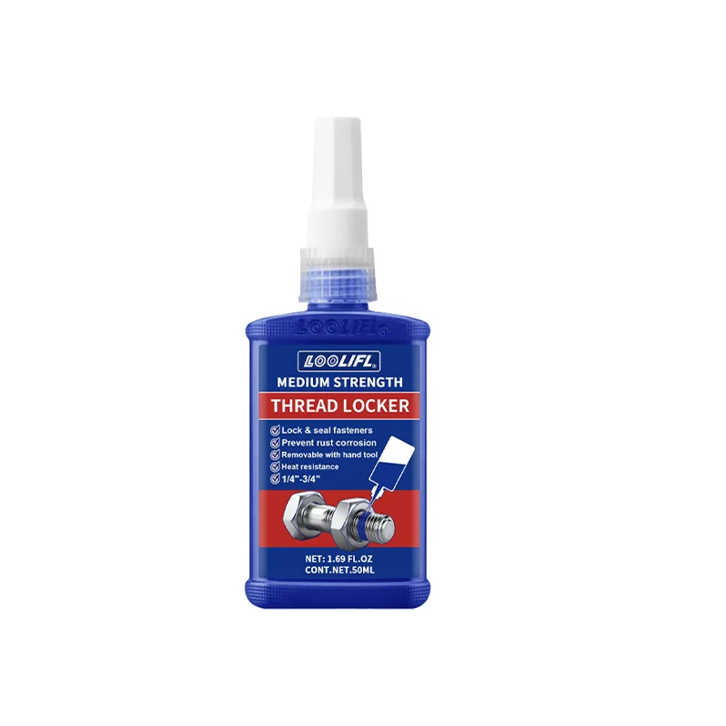 , 243 gemiddelde sterkte 10 ml-50 ml schroefdraadborgmiddel, industriële lijm, verwijderbaar, anti-losmaken, antislip, waterdicht, roestbestendig, oliebestendig, afdichting schroefdraadborgmiddel,