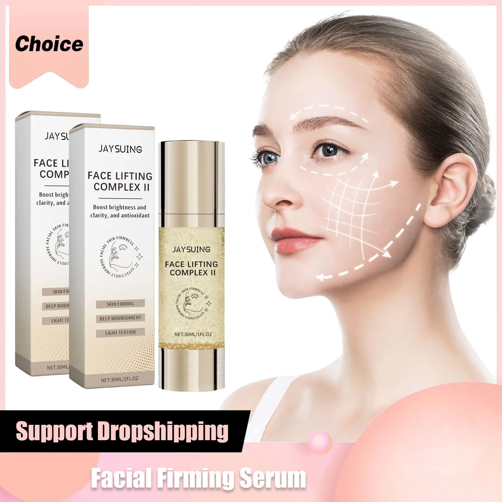 

Facial Firming Serum Lifting Fade Fine Lines Brighten Skin Tone Nourishing Rejuvenation Shrinking Pore Smoothing Skin Care Serum