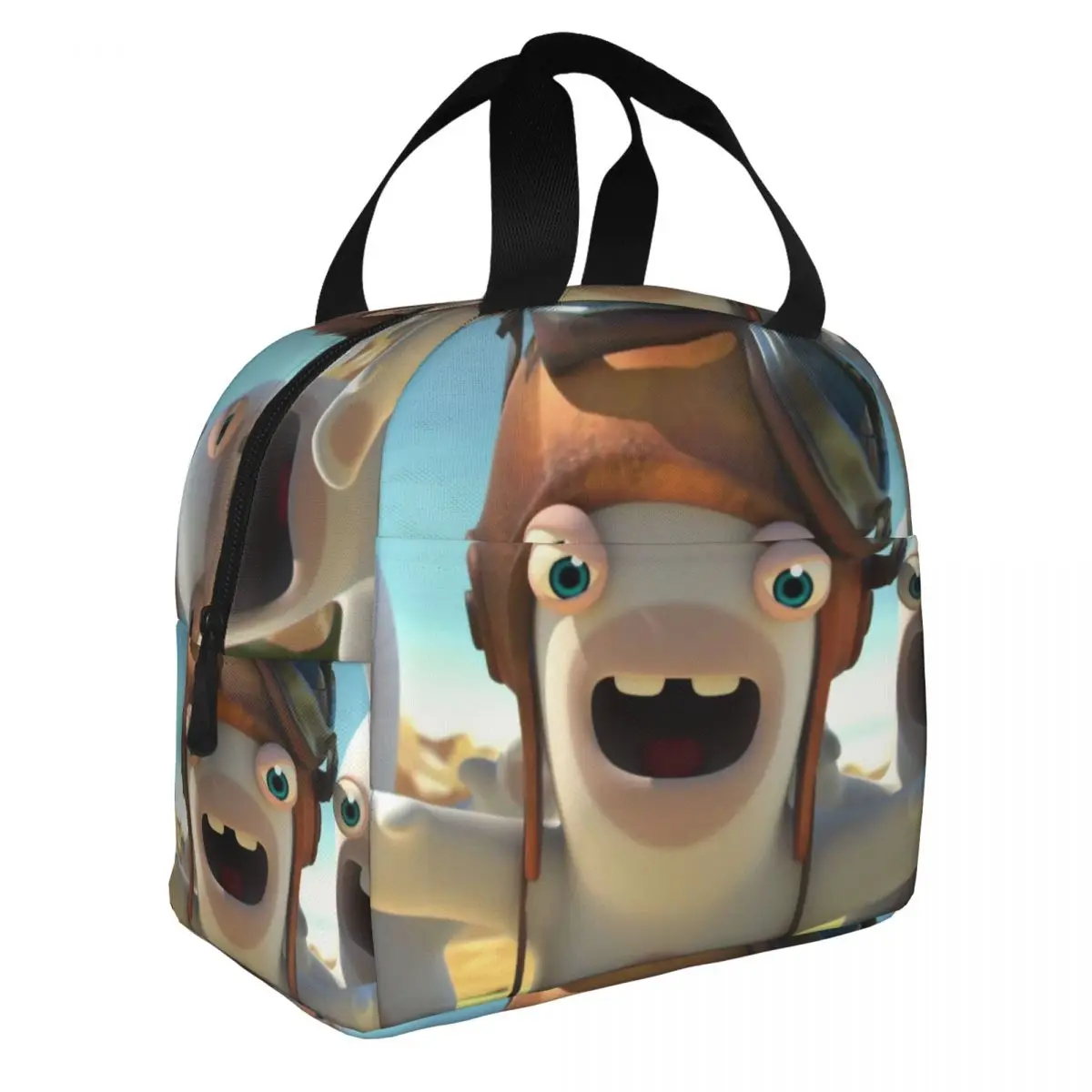 Cute Travel Storage Bags R-Rabbids Invasion Office Workers Thickened Handheld Hiking Lunch Bag Durable Waterproof