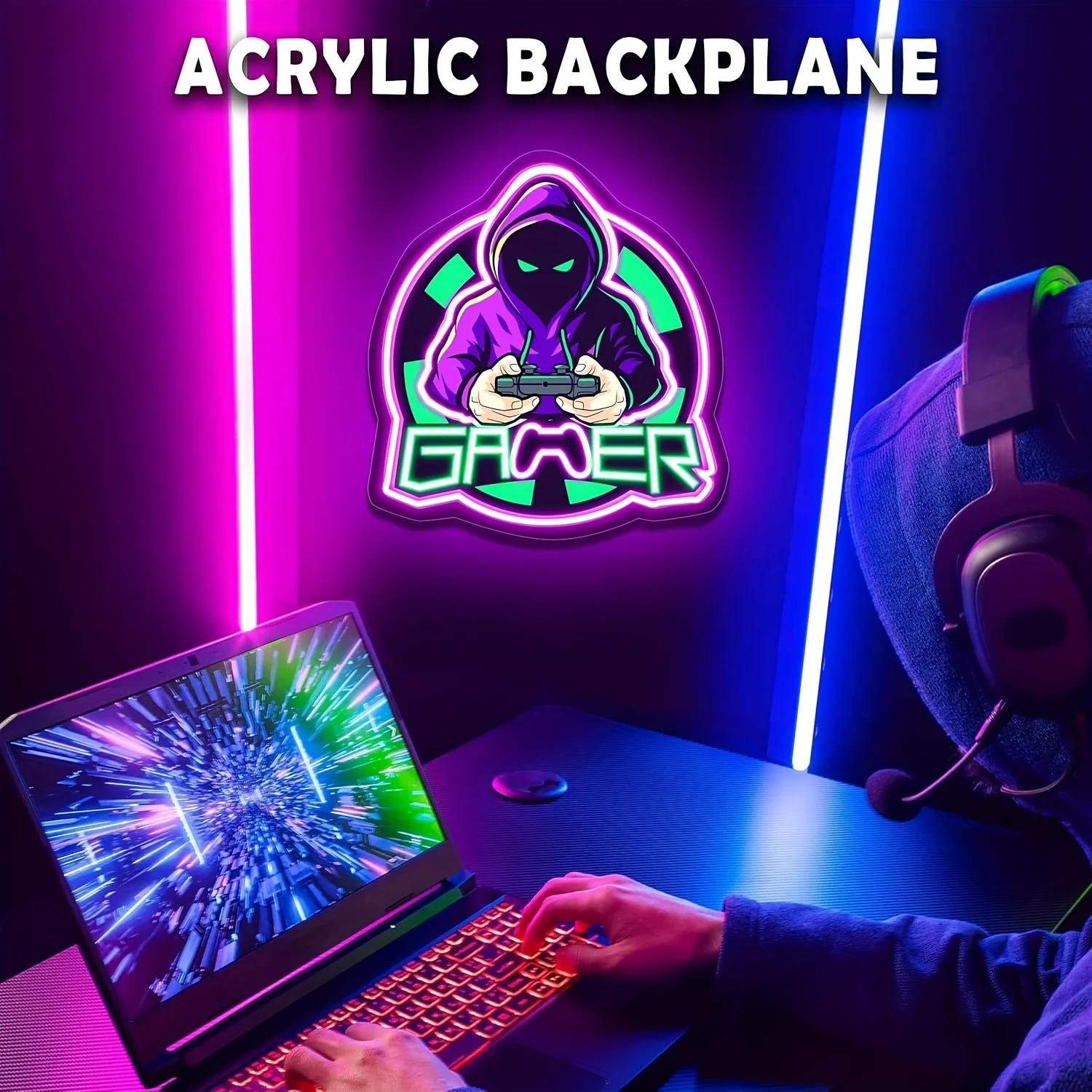 

Неоновая вывеска геймера, игровая неоновая вывеска для декора комнаты, неоновая игровая вывеска для декора стен, подарки геймера с питанием от USB для подростков