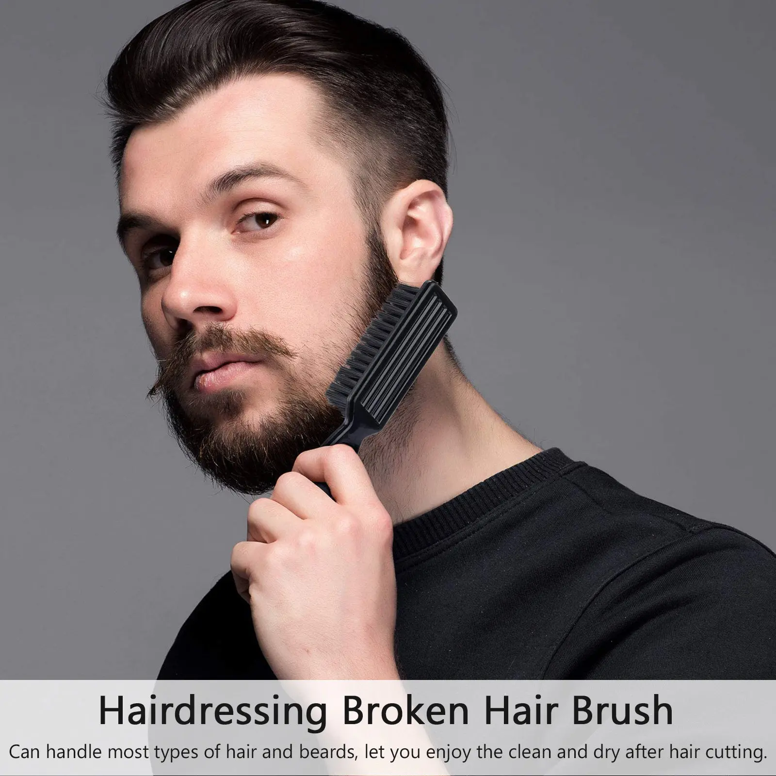 4pcs Barber Beard Durable Plastic Handle Sturdy Nylon Bristles Hairdressing Broken Tool For Shaving Salon Broken Hair Cleaning
