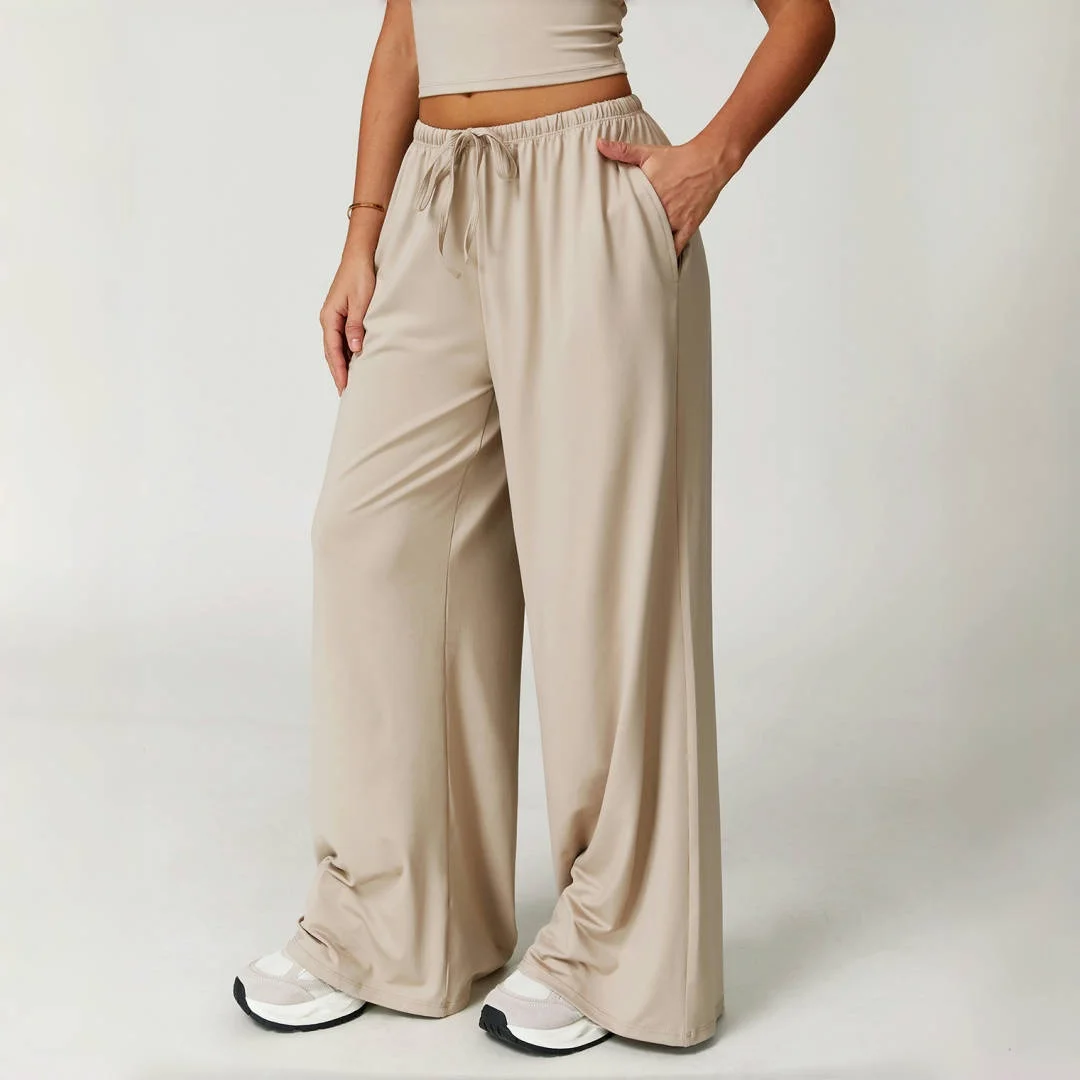 

Grinded Breathable Yoga Trousers Drooping Wide-leg Loose Casual Thin Pants Women's Sports Fitness Elastic Drawstring Trousers