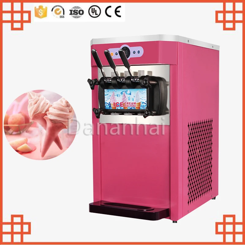 Commercial Soft Ice Cream Machine, Edible Yogurt Machine, Multifunctional Stainless Steel Cone Machine