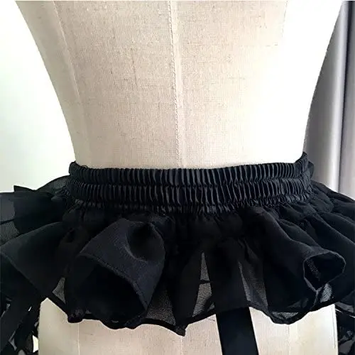 3 Hoops Ruffle Rockabilly Crinoline Lolita 짧은 페티코트 볼 가운 코스프레 언더 스커트 파니에 페티코트