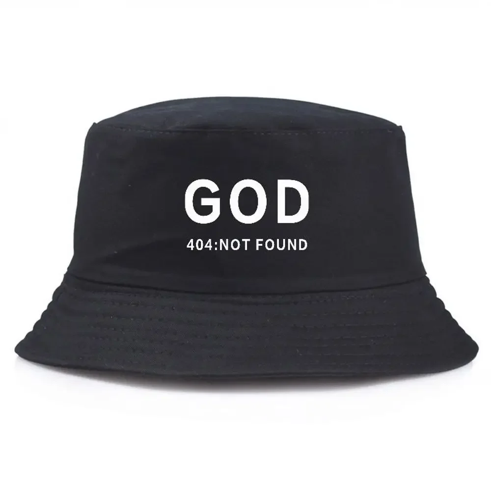 

GOD 404:NOT FOUND Summer Bucket Hat Fisherman Fishing Cap, Breathable Beach Sun Protection Hat