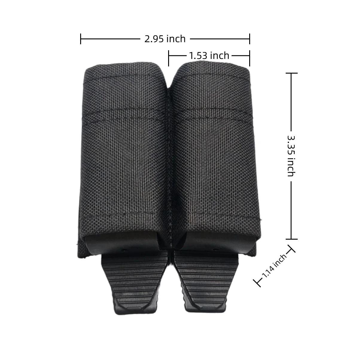 Open Top Dual Pistol Mag Pouch Black Nylon Quick Draw Double Magazine Carrier for Airsoft Shooting Range Training Gear