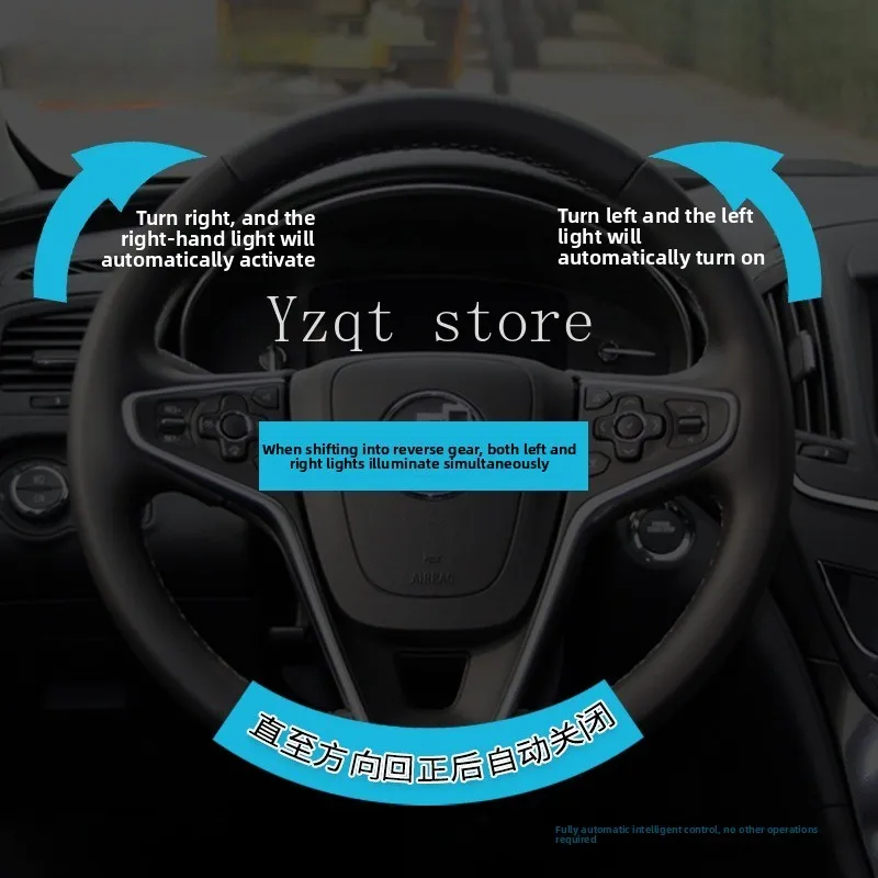 Steering wheel rotation control, follow-up steering, modified curve auxiliary light controller, back to positive and off