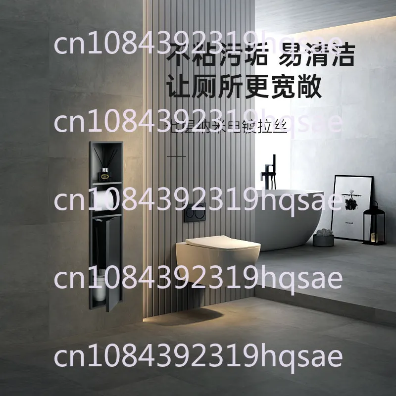 Stainless Steel Niche Concealed Embedded Toilet Brush Toilet Hotel Shelf Toilet Roll Stand view 5