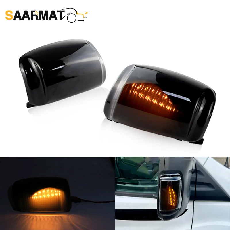 2pcs Smoked Lens Yellow Light LED Side Mirror Blinker Indicator For Ford Transit Mk8 2014-up Custom 2012-up OEM:1847387