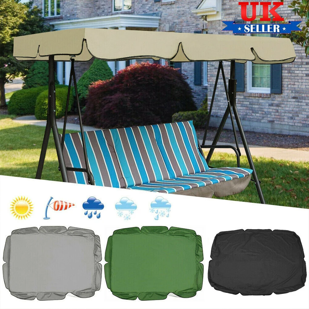 Swing Chair sunshade Cover canopy Playground Swing Chair Top Cover Waterproof Sunshade Canopy, Beige, 164x114x15cm