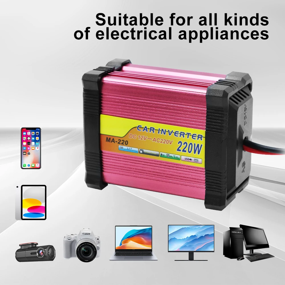 Battery Converter 220W Multifunctional USB Voltage Transformer Car Power Inverter Portable Multiple Protection Supply Inverter view 6